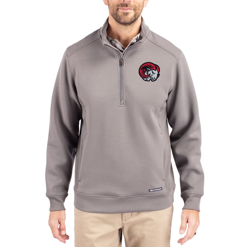  Winston-Salem State Rams Cutter & Buck Roam Eco Recycled Quarter-Zip Pullover - Gray